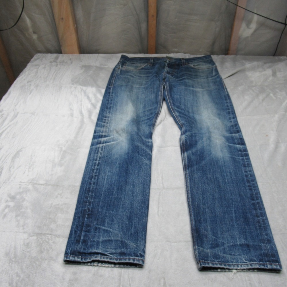 James‎ Jeans Denim Jeans Mens 33x31 Straight Dry Aged Denim Whisker Fade USA